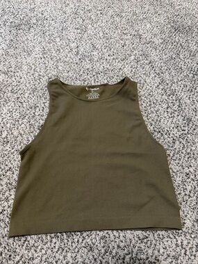 Vici Olive Green High Neck Tank